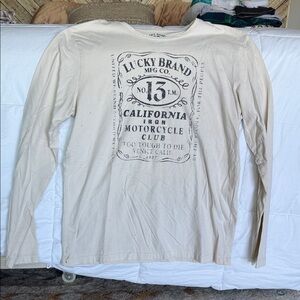 Lucky Brand Graphic Cream Long Sleeve Tee